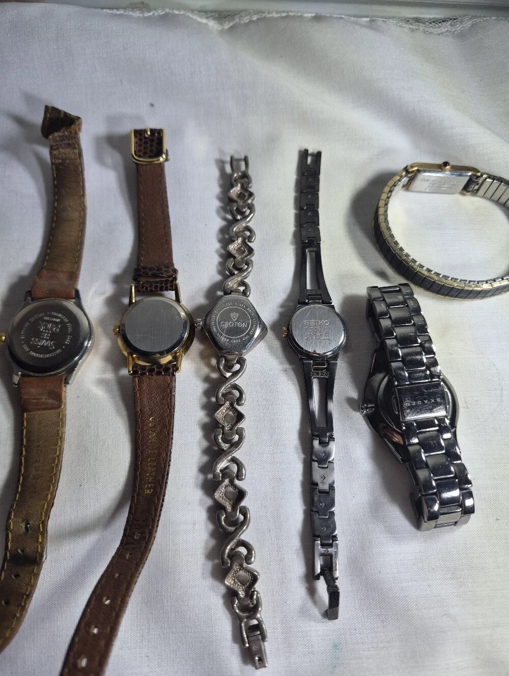Vintage Watch Lot - 6 pc Mixed Brand Collection (Tissot, Skagen, Seiko, Croton +